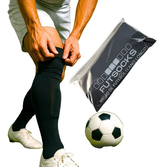 Meião De Futebol Cano Alto Liso Profissional Futsocks