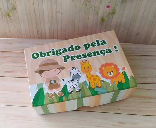 Imagem 2 de 4 de 30 Caixas 6 Doces Safari Lembrança Festa Infantil