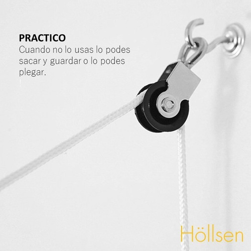 Imagen 2 de 10 de Tendedero De Retráctil Plegable Höllsen Para Sabanas