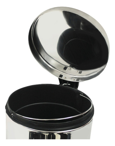 Bote De Basura Con Pedal H&s Accents 12l Color Plateado