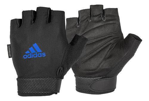 Guantes De Entrenamiento Negro Con Azul Talle S adidas