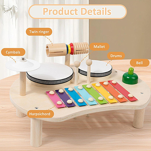 Juguete De Tambor De Madera Para Niños Pequeños Juego De Tam