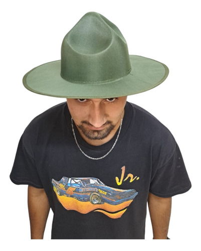 Sombrero Cuatro Pedradas Niño Y Adulto Color Verde Olivo Niño