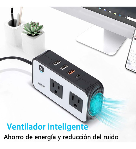 Inversor De Corriente Para Auto De 200w, 12v-110v, Pd 20w