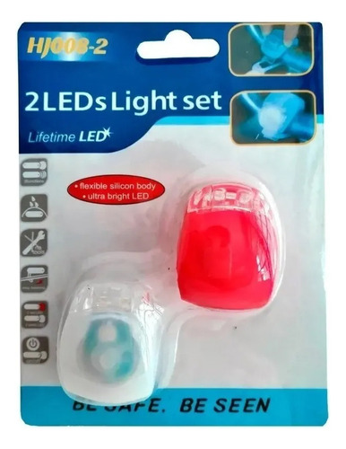 Set De 2 Luces De Silicona Para Bicicleta Luz Led Hts