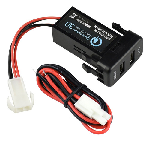 Cargador De Coche Dual Usb 2.0 De Carga Rápida 3.0 Con Corto