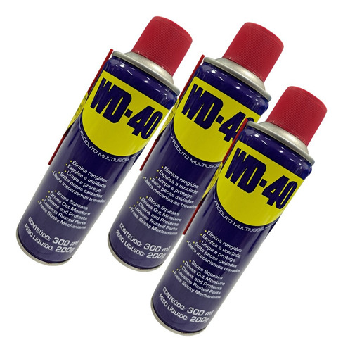 Kit 3 Wd40 Óleo Spray Multiuso Desengripante Lubrifica 300ml