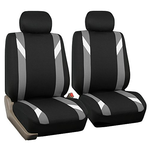 Fundas De Asiento Delantero De Tela Gris Coche, Cubiert...