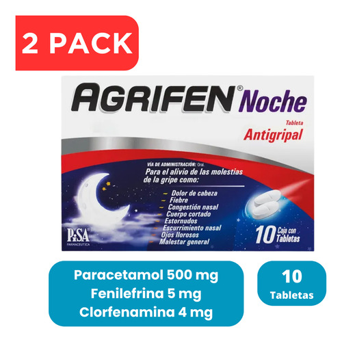 Agrifen Noche Pack 20 Tabletas Pisa Laboratorios