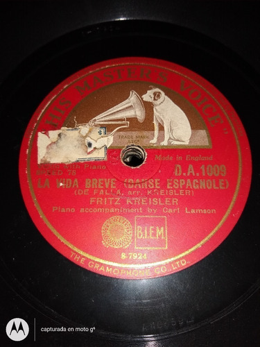 Pasta Fritz Kreisler His Master S Voice C99