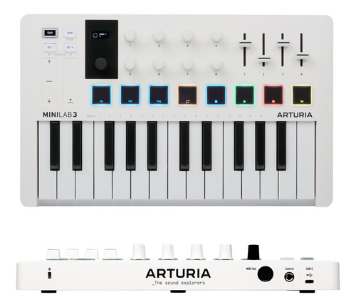 Teclado Controlador Midi 25 Teclas Arturia Minilab 3 Branco