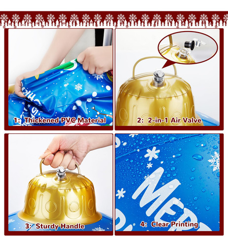 Bolas De Navidad Inflables De 60 Cm Con Cintas Decorativas