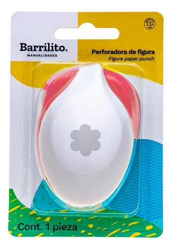 Perforadora De Papel Barrilito Jumbo Diferentes Figuras Color Rojo Forma De La Perforación Flor