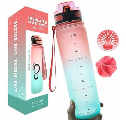 Live Infinitely 24 Oz Insulated Double Walled Water Bottle W