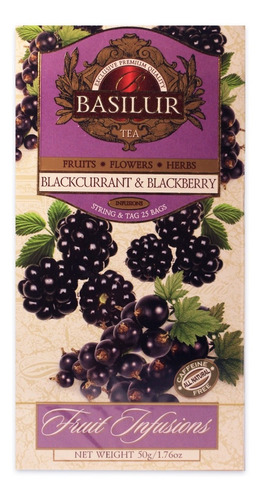 Chá Groselha Amora Basilur Tea Blackcurrant Blackberry 50g