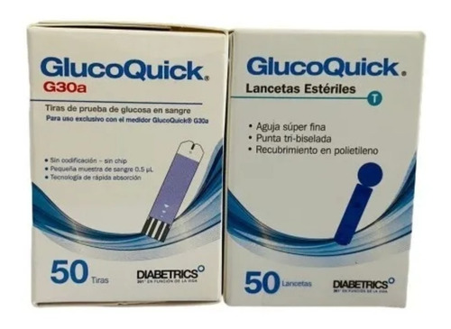 Tirillas + Lancetas Glucoquick Diabetrics G30a