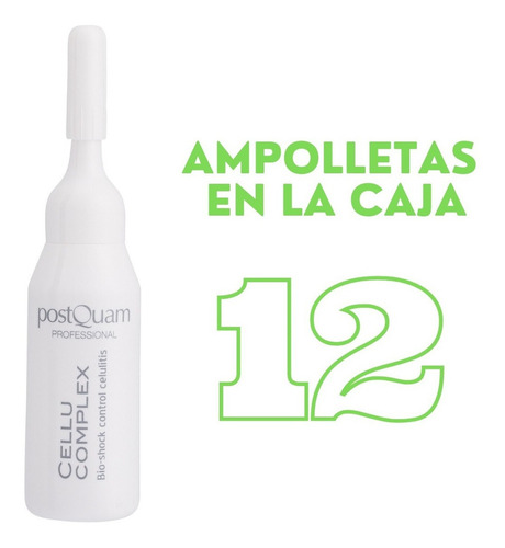 Ampolletas Anticelulíticas Postquam Bio Shock Cellucomplex extractos Vegetales caja de 12 unidades