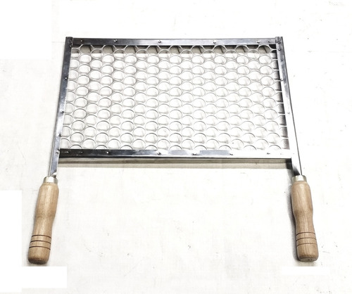 Grelha Churrasco Tela Furo Moeda 40x25 Em Inox