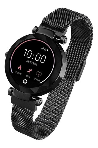 Smartwatch Paris Preto Leitura De Msg A Prova D'agua Es267