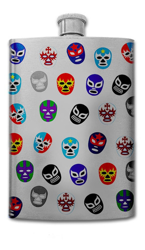 Chamanik Licorera Lucha Libre Mascaritas 8oz Acero Inox