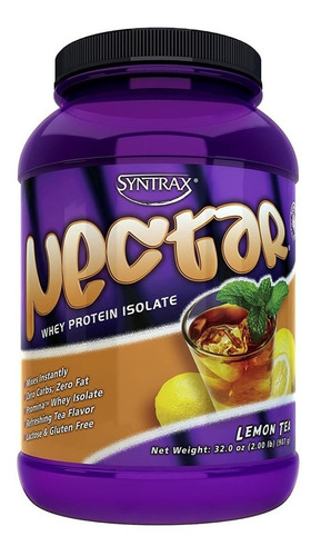 Suplemento en polvo Syntrax  Nectar proteína sabor lemon tea en pote de 907g