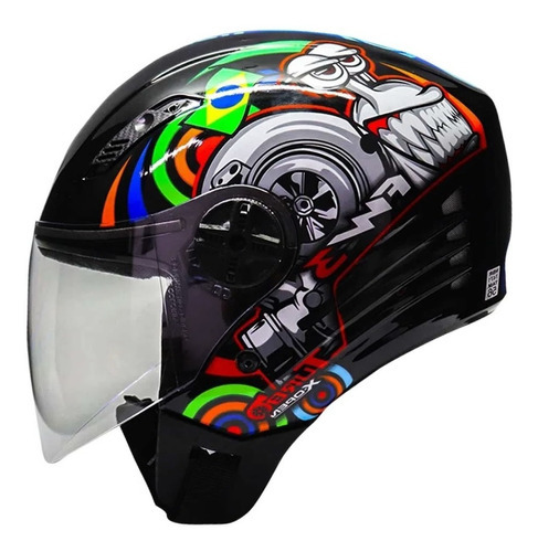 Capacete Masculino Moto Fw3 X-open Turbo Viseira Forro Preto Tamanho do capacete 60