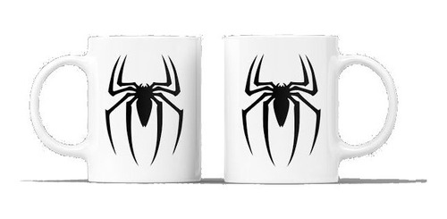 Taza Ceramica Simbolo Araña Negra. Spiderman. 11 Oz.