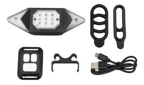 Imagen 3 de 10 de Luz Direccional Control Led Inalámbrico Bicicleta Usb Gratis