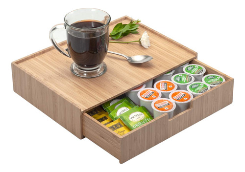 Organizador De Cajones De Bamb Para Guardar Cpsulas K-cups,