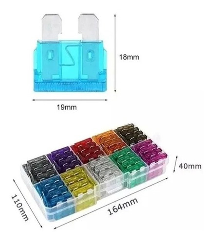 Imagen 5 de 6 de Kit Fusible Eléctricos 12v Autos Motos 100 Unidades