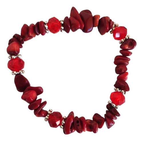 Pulsera Piedra Coral Elasticada - Piedras Energeticas