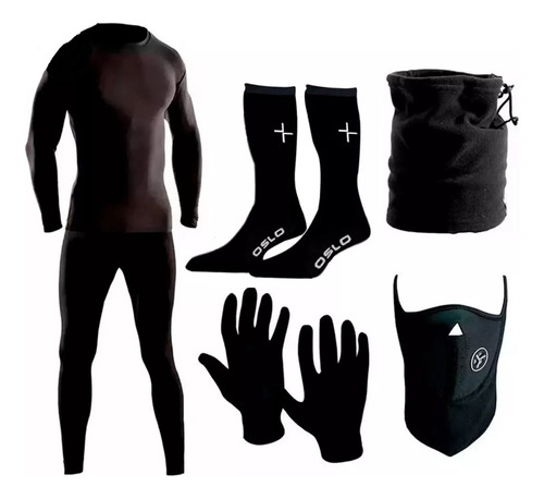 Kit Conjunto Termico Medias Guantes Cuello Mascara Fas **