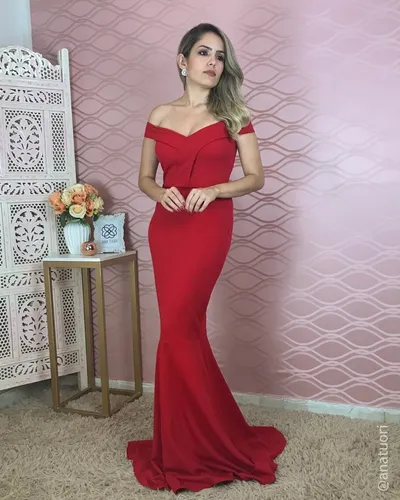 Vestido de hotsell madrinha vermelho vivo