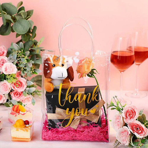 20 Bolsa Regalo Con Asa Transparentes Boda Bautizo Recuerdos