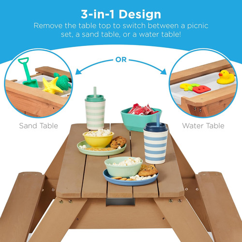 Mesa Infantil D Picnic Convertible Agua Y Arena 3 En 1 Niños