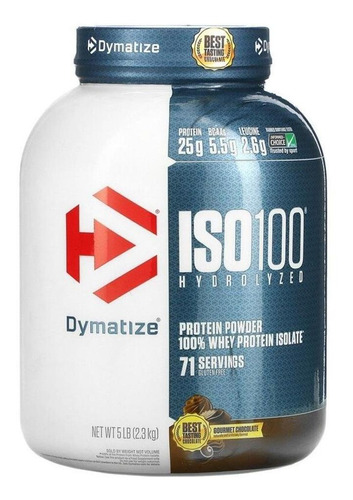 Suplemento em pó Dymatize Whey Protein hidrolisado Isolado Iso100 Hydrolized 5,0lbs 2,3kgs Sabor Gourmet chocolate