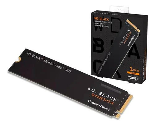 Ssd M.2 1tb 1000gb Western Digital Wd Black Wds100t2x0e-00bca0 Pcie 4.0 Nvme Velocidade Leitura 7300mb/s E Gravação 6300mb/s Notebook Xbox Series Ps5