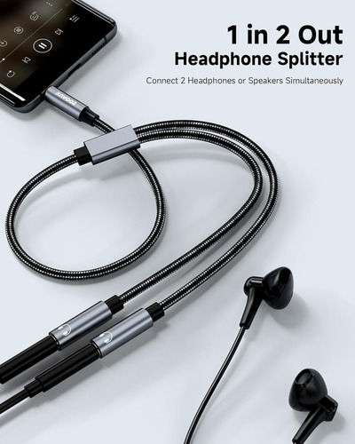 Splitter De Audio Aux 3,5 Mm De 1 Macho A 2 Hembras De 31...