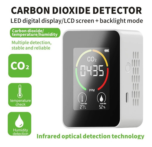 Detector Portátil Co2 Medidor Dióxido De Carbono 