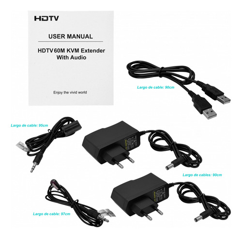 Hdmi + 2xusb 1080p Extension-utp Cat5e/cat6 60mts 1-cable-rj