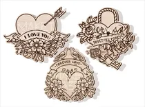 Comprar Archivos Corte Laser Format Cdr Dxf Postal Grabado Corazón