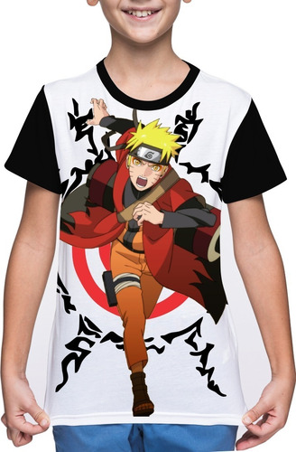 Camiseta/camisa Infantil Naruto Sennin - Selo Kyuubi Raposa