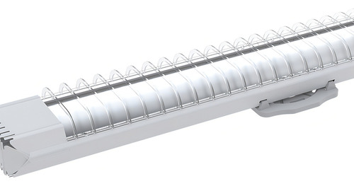 Luminária Taschibra Lumifácil Calha Com Aleta 2x T8 120cm Cor Branco 110V/220V