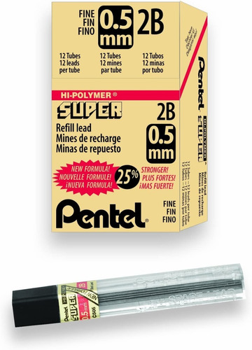 Repuesto Recarga Mina Puntilla Lapicero 0.5mm Pentel 144p 2b