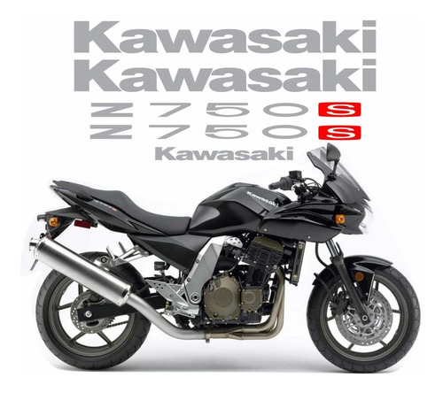 Kit Adesivos Lateral Compatível Kawasaki Z750 2006 Preta 06p