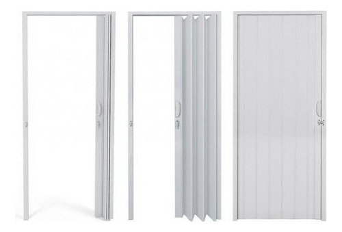 Porta Sanfonada Pvc Polifort 210cmx90cm Cinza Jhwt