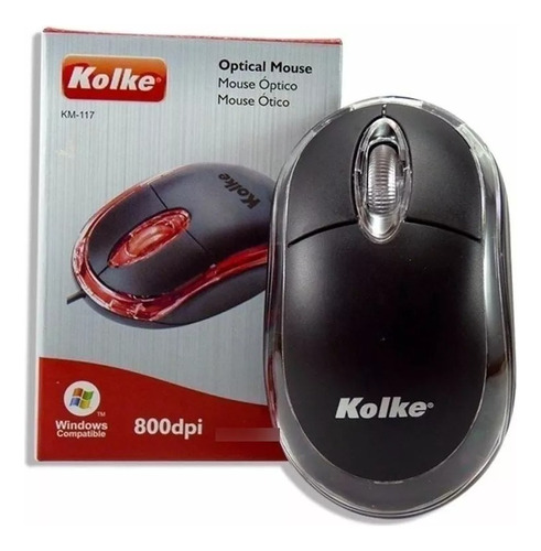 Mouse Optico Usb Retroiluminado Kolke Km-117 Negro
