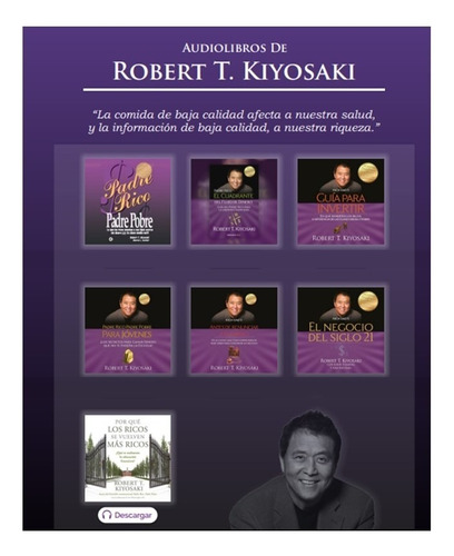 Set De 7 Audiolibros De Robert T. Kiyosaki, Padre Rico Y Mas