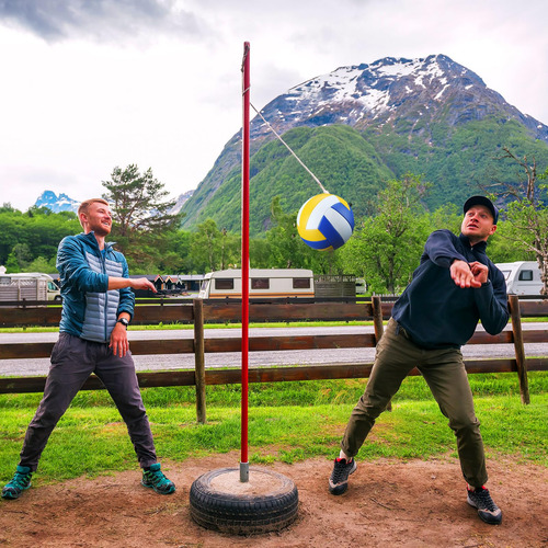 Juego De 2 Bolas De Amarre Y Cuerda Para Tetherball Yellow, Blue, White