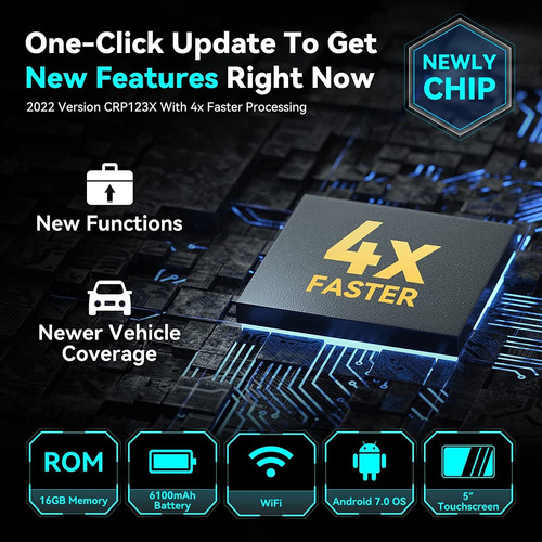 Escáner Para Coches Launch Crp123x Obd2, Pantalla 5'' Táctil